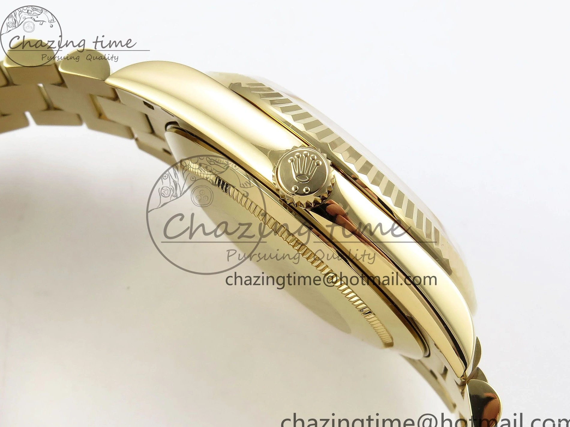 0518 Day Date 40 YG JDF Gain Weight 904L Steel White Roman Dial on President Bracelet VR3255 V Functional 1369